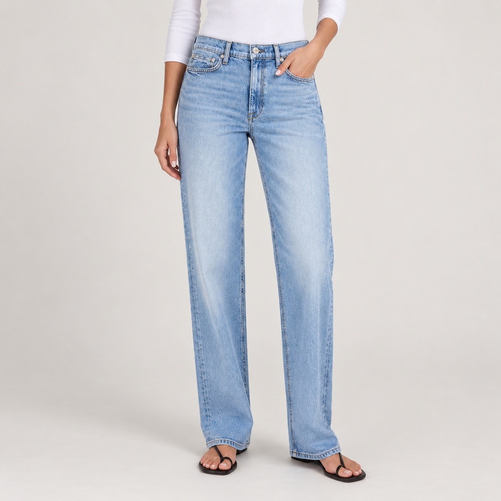AYR The Roadie Jeans 28L Light Blue Straight Leg High Rise